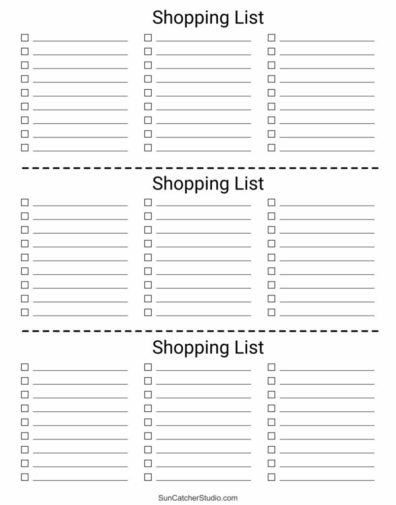 Free Printable Grocery List Templates PDF Shopping Lists DIY 