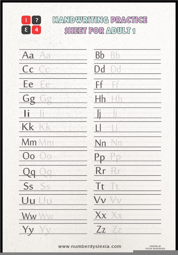 Free Printable Handwriting Practice Worksheets For Adults 