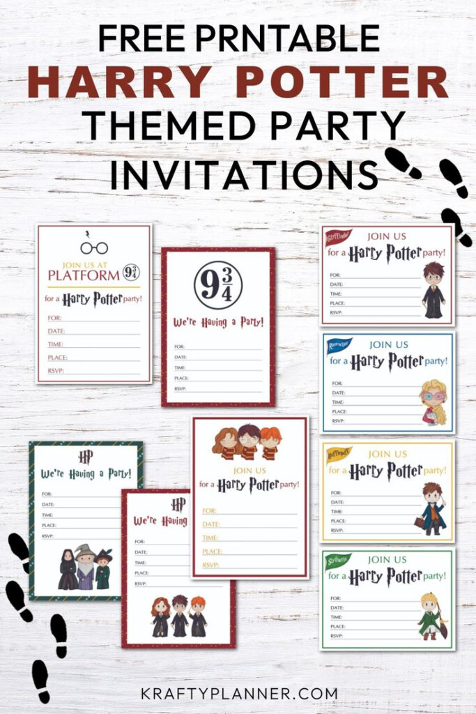 Free Printable Harry Potter Themed Party Invitations Krafty Planner 