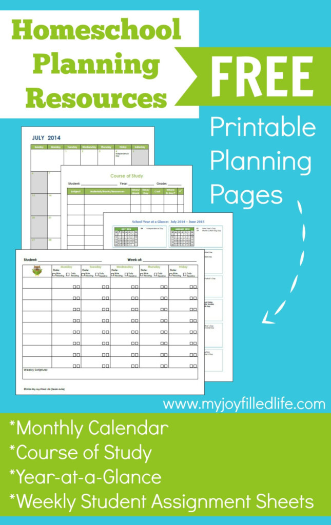 FREE Printable Homeschool Planning Pages