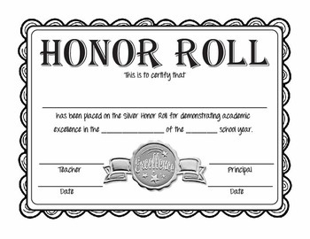 Free Printable Honor Roll Certificates By The Illustrated Classroom