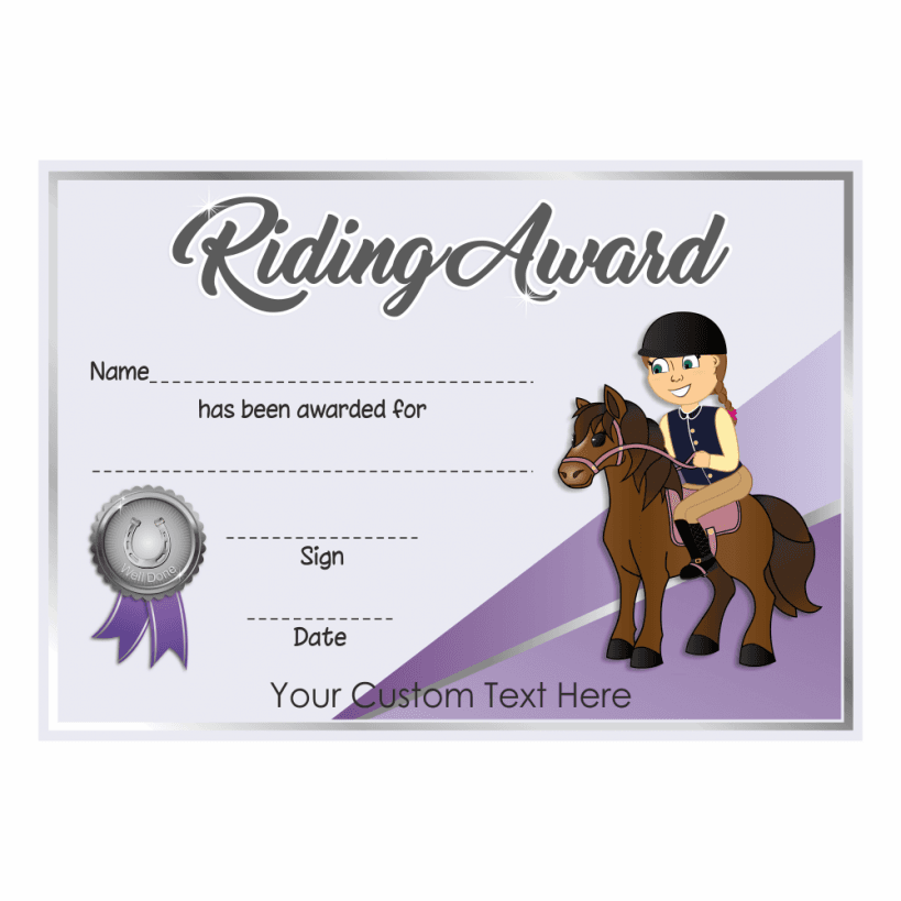 Free Printable Horse Riding Certificates Printable Word Searches