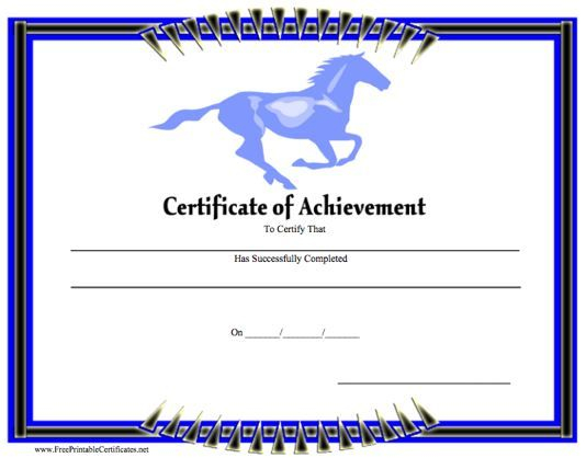 Free Printable Horse Riding Certificates Templates Online
