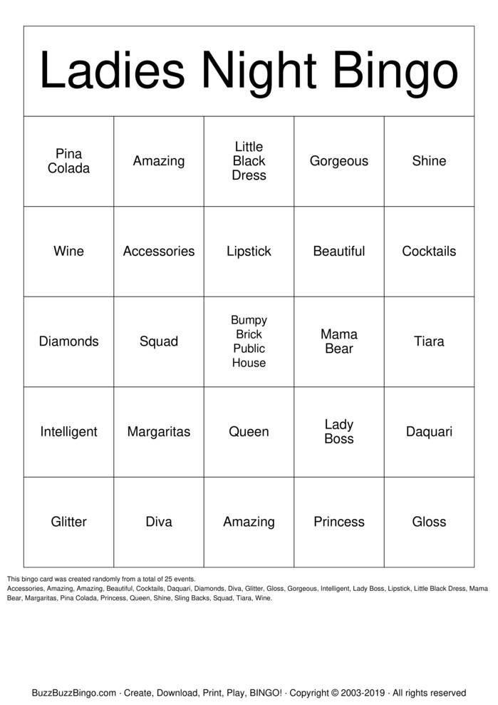 Free Printable Ladies Night Games Printable Word Searches
