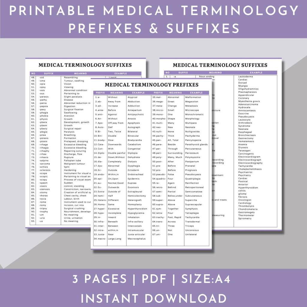 Free Printable Medical Terminology Flashcards Printable Templates