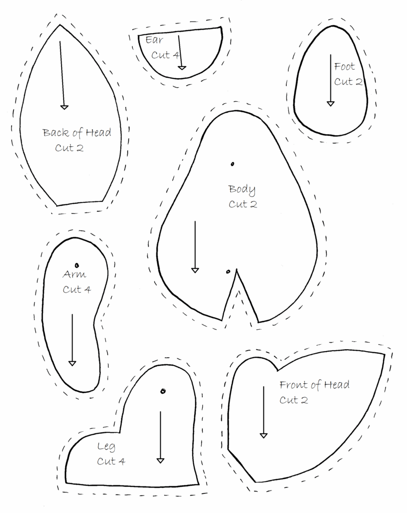 Free Printable Memory Bear Patterns Teddy Bear Pattern E7B