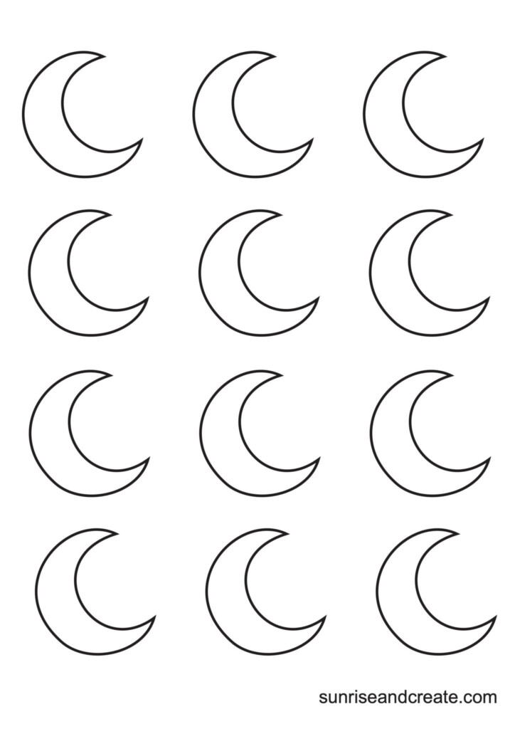 Free Printable Moon Templates Crescent Full Moons Moon Coloring 