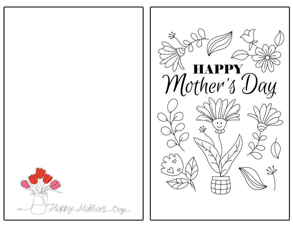 Free Printable Mother 39 s Day Cards To Color For Kids Happy Toddler 
