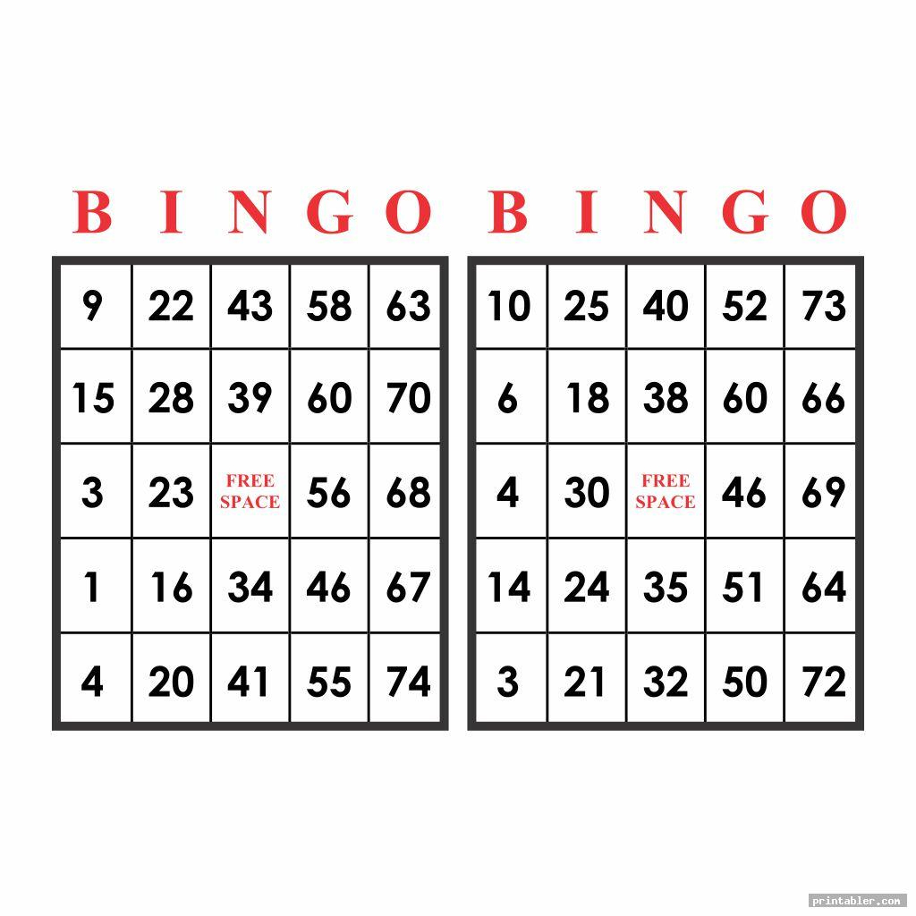 Free Printable Number Bingo Cards