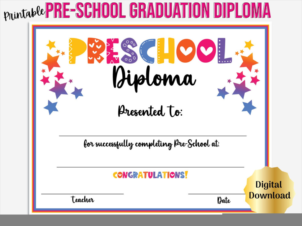 Free Printable Preschool Diplomas FREE Printable A Z