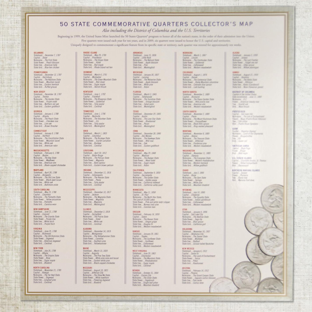 Free Printable Printable State Quarters Checklist Printable Calendars 