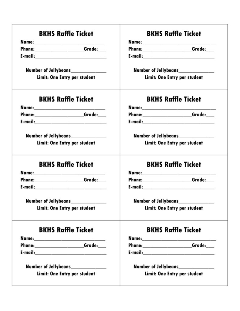 Free Printable Raffle Ticket Template