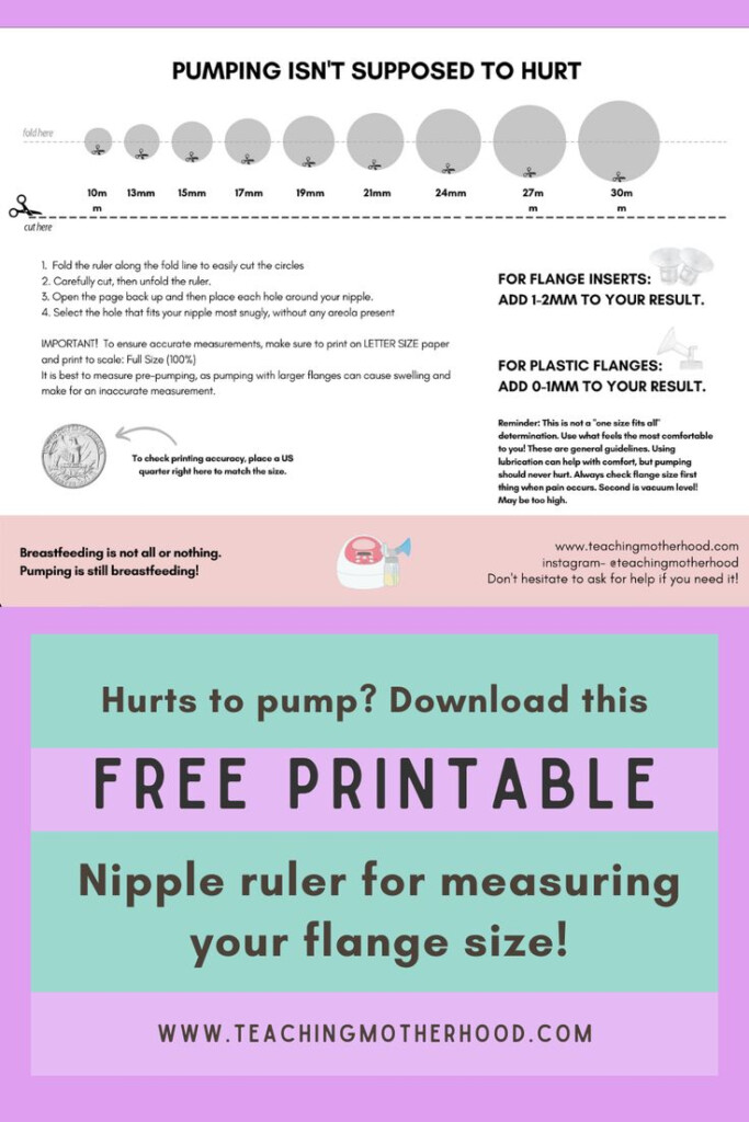 Free Printable Ruler For Breast Pump Flange Size
