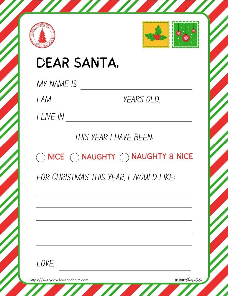 Free Printable Santa Letter Templates