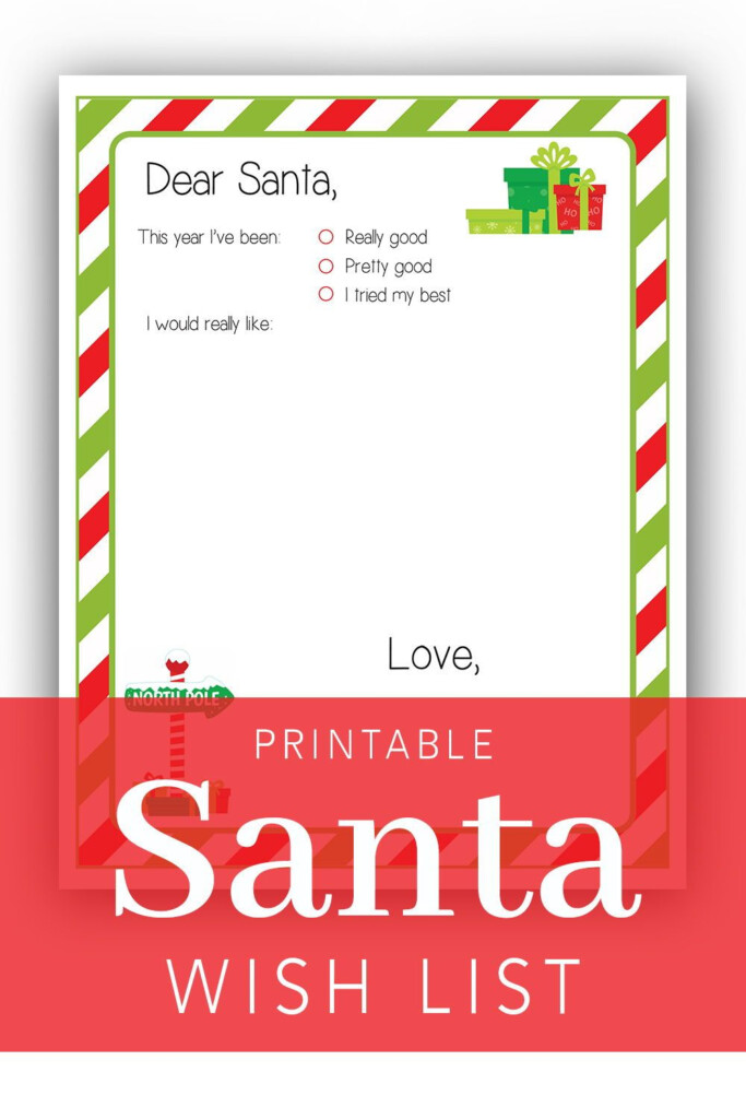 Free Printable Santa Wish List Today I Am Sharing Some Adorable Free 