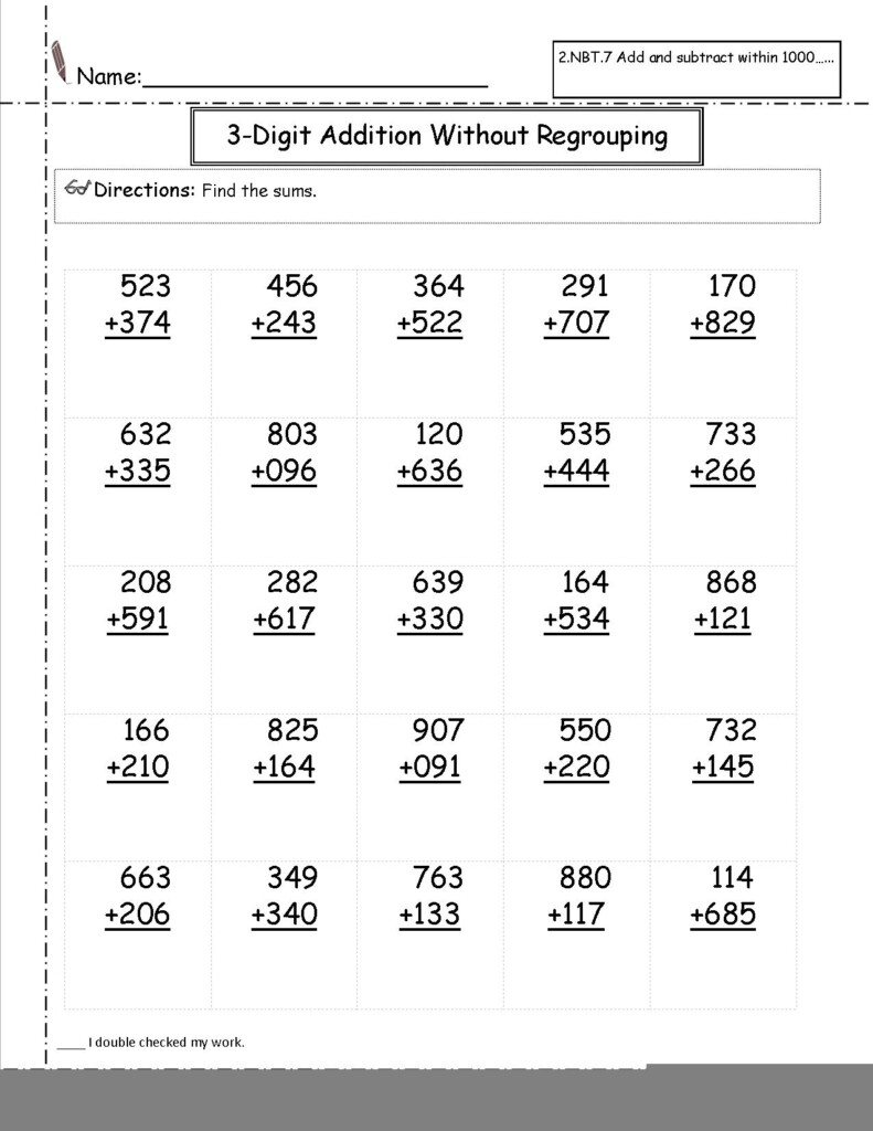 Free Printable Second Grade Math Worksheets