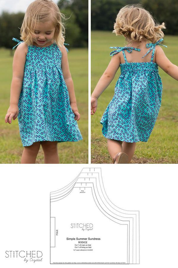 FREE Printable Sewing Pattern For Kids Summer Dress Easy Sewing 