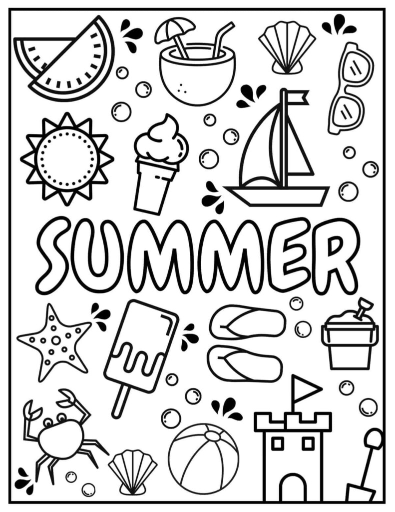Free Printable Summer Coloring Pages Printable Sight Words List
