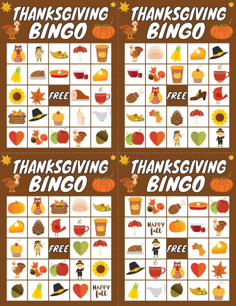 Free Printable Thanksgiving Bingo Game 20 Cards Play Party Plan