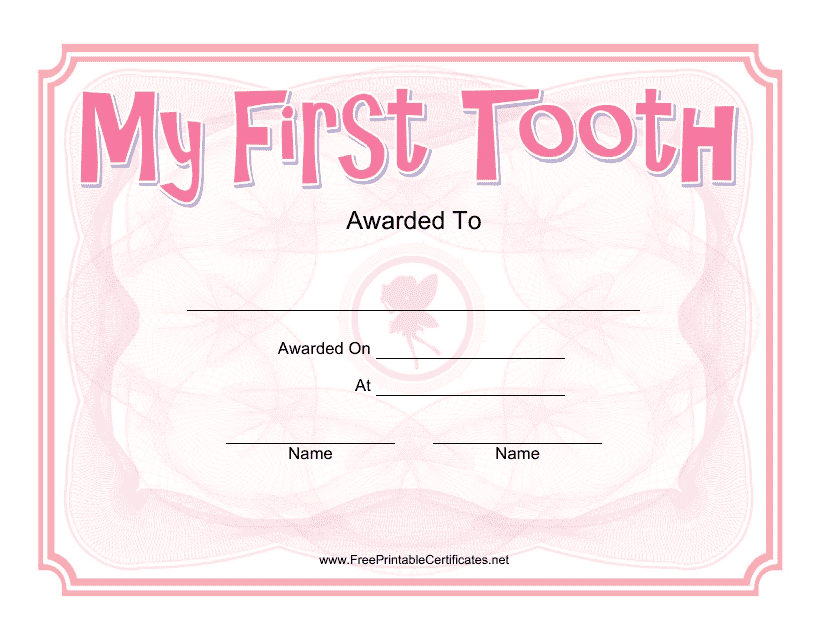 Free Printable Tooth Fairy Certificates Toothfairyideas Personalized 