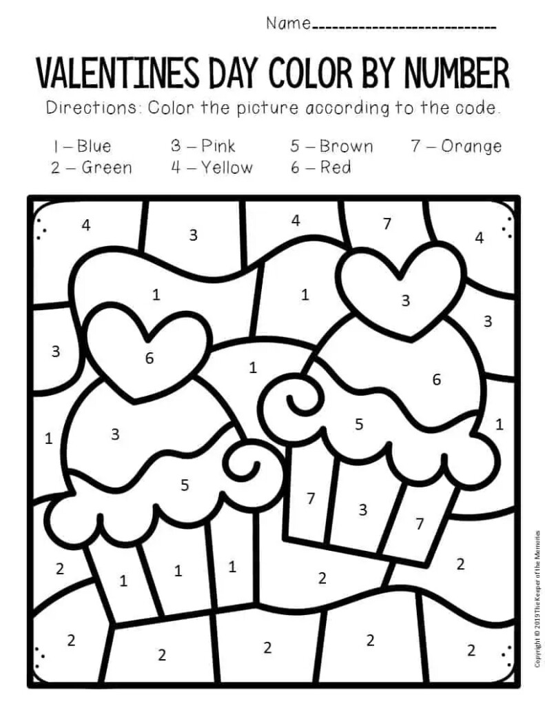 Free Printable Valentine 39 s Day Color By Number Have Fun During This 
