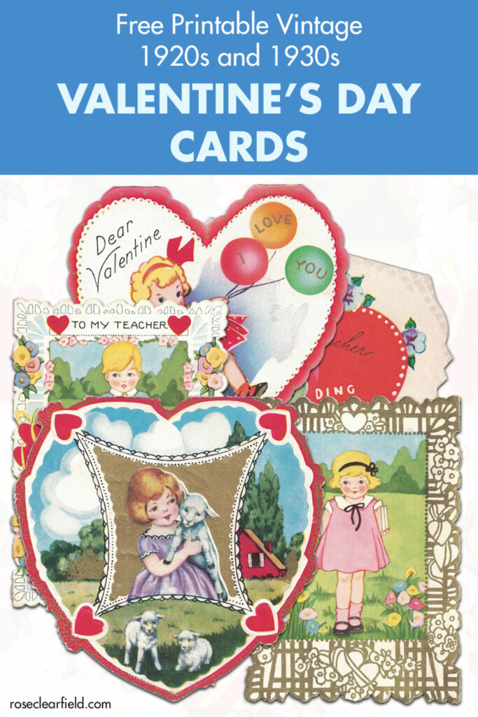 Free Printable Vintage Valentine 39 s Day Cards Rose Clearfield