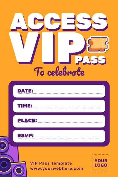 Free Printable VIP Pass Templates
