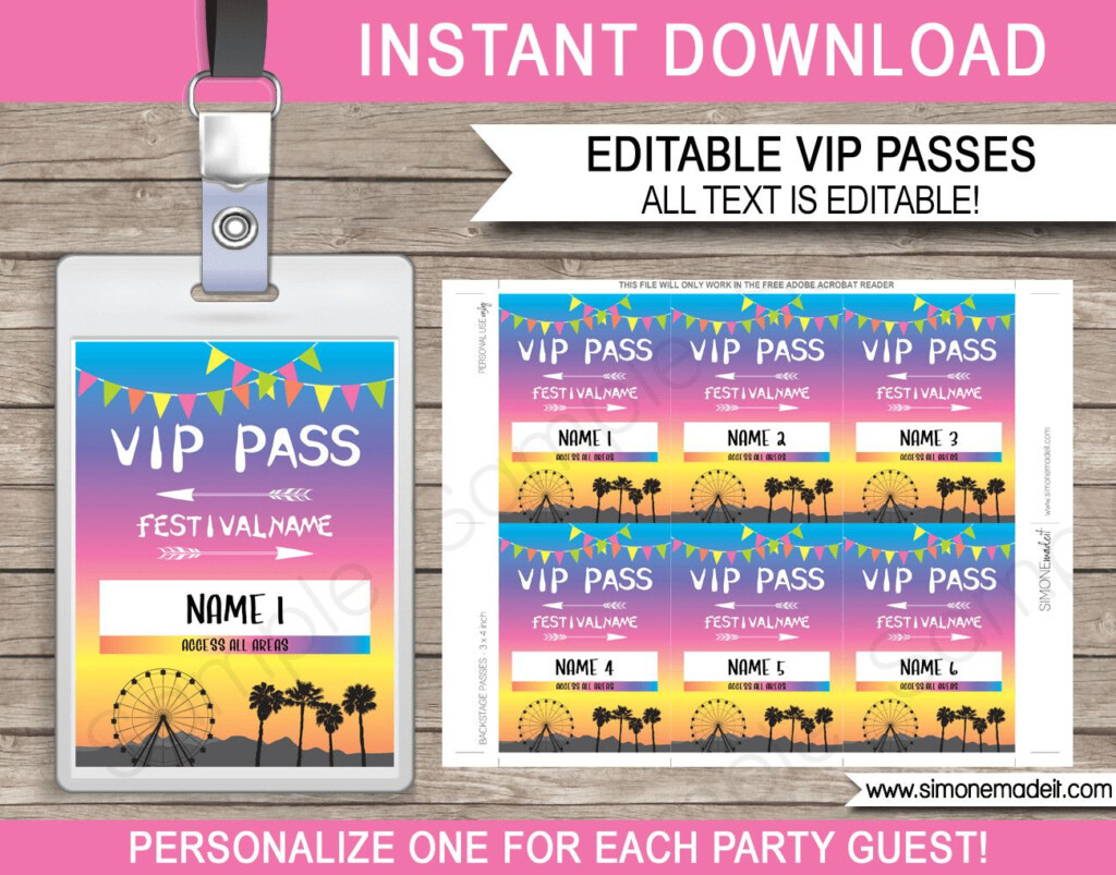 Free Printable Vip Passes Free Templates Printable