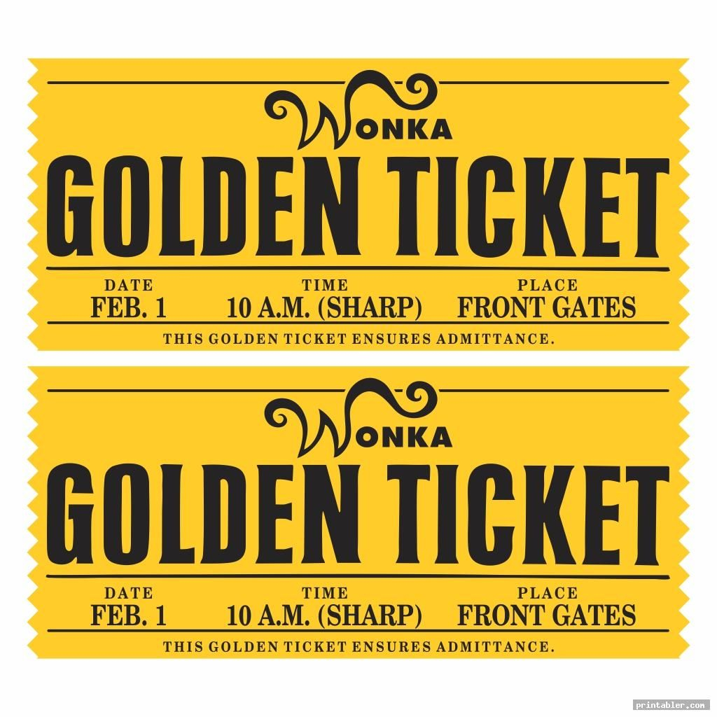 Free Printable Wonka Golden Ticket Template