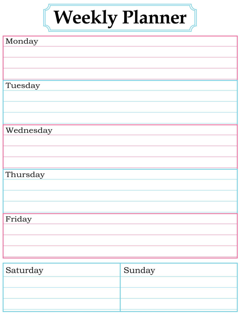 Free Weekly Planner Template Inspirational Weekly Planner Printable 