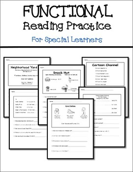 Functional Reading Practice 6 Worksheets By Teacheractivitymaker