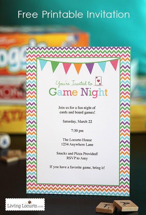 Game Night Party Ideas With Free Printables