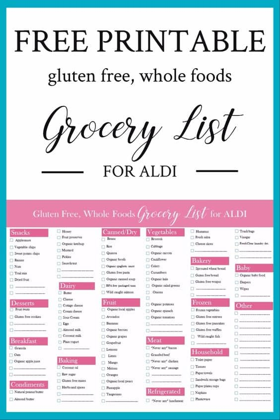 Gluten Free Foods List Printable