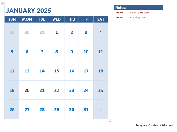 Grab Free Printable Monthly 2025 Calendar With Holidays Calendar Gallery