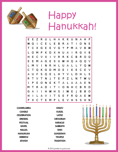 Hanukkah Word Search