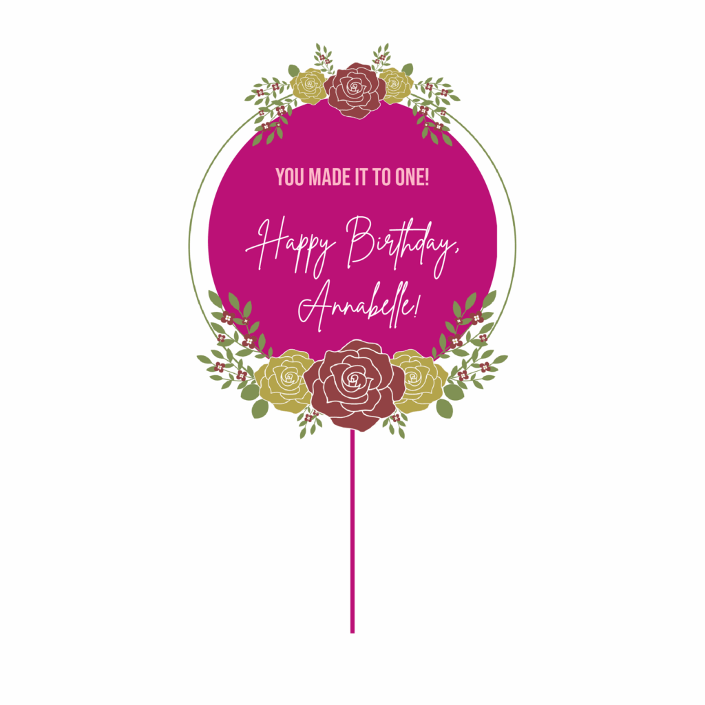 Happy Birthday Cake Topper Printable Customize And Print Pixilateddesign