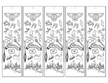Harry Potter Inspired Coloring Bookmark By Adawna Smith TPT