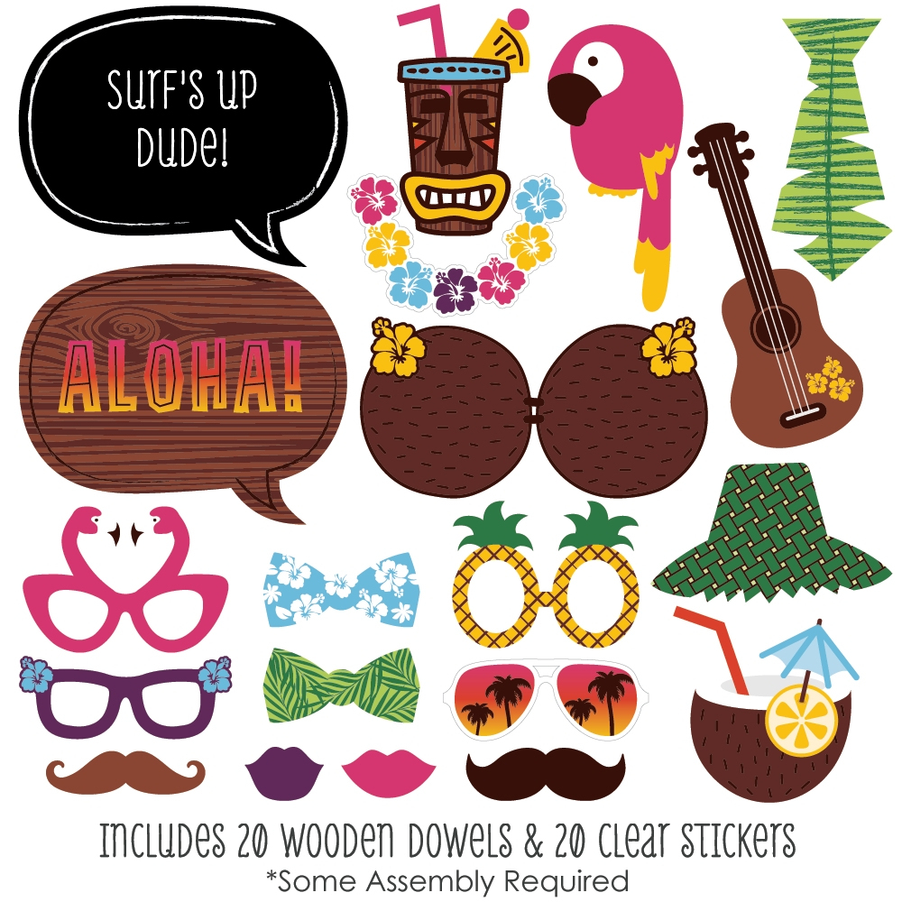 Hawaiian Photo Booth Props Printable Free Printable Templates