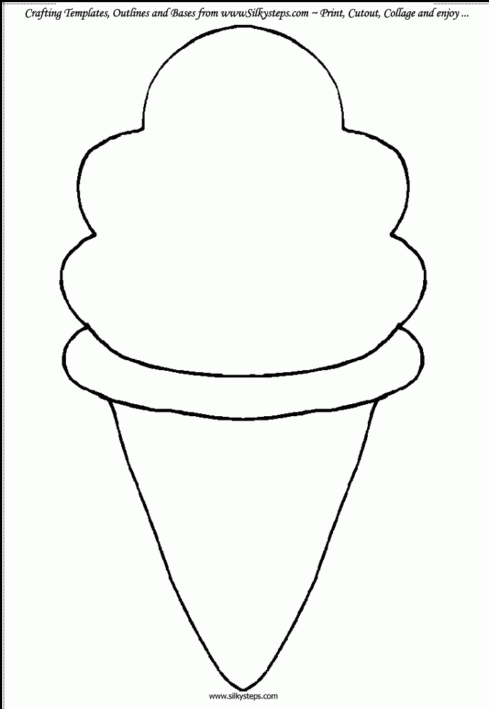 Ice Cream Cone Template Free Printable Printable Sight Words List