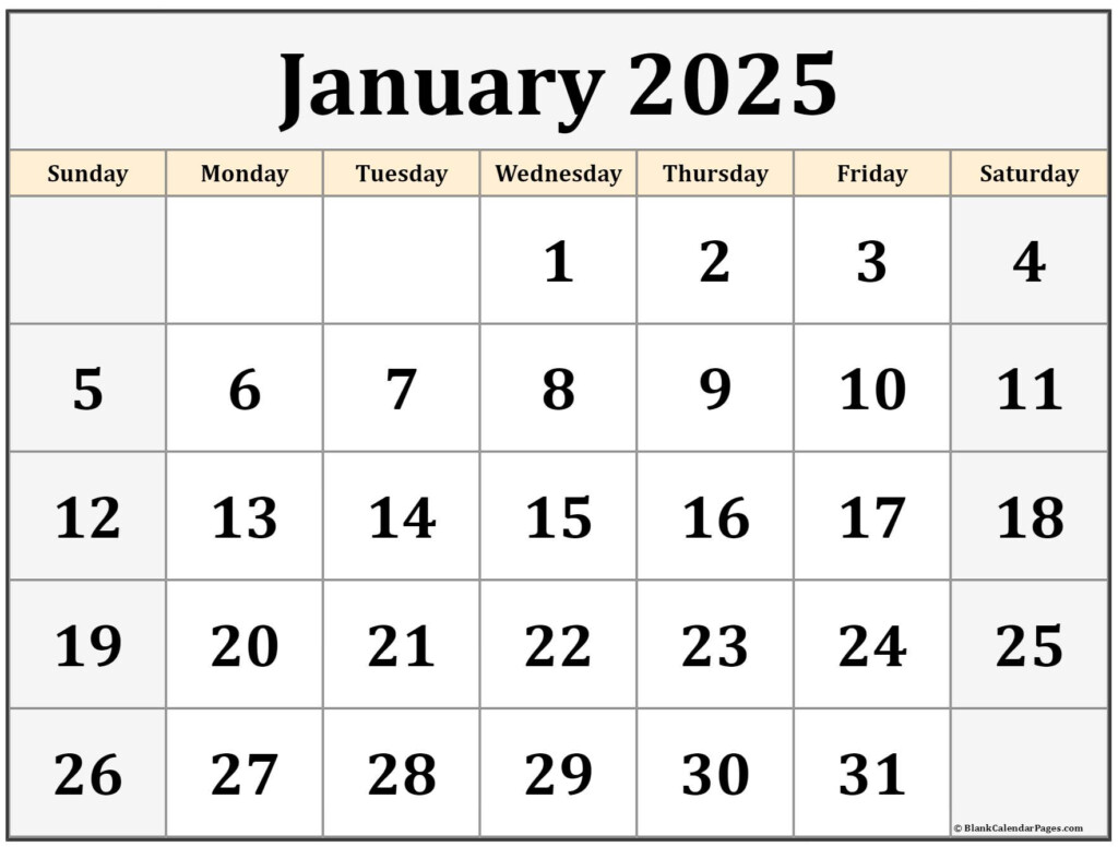 January 2025 Calendar Free Printable Word 2025 Free Printable Hudson 