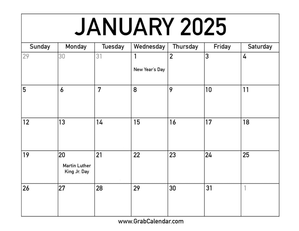 January 2025 Free Printable Calendar Jonathan S Overgaard