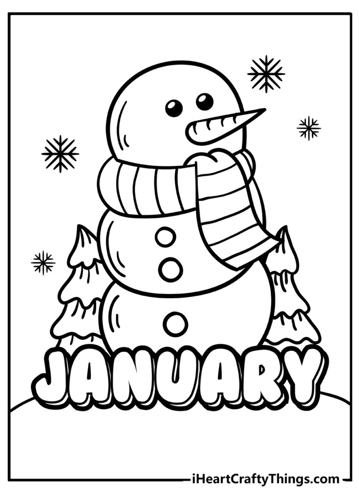 January Calendar Coloring Pages