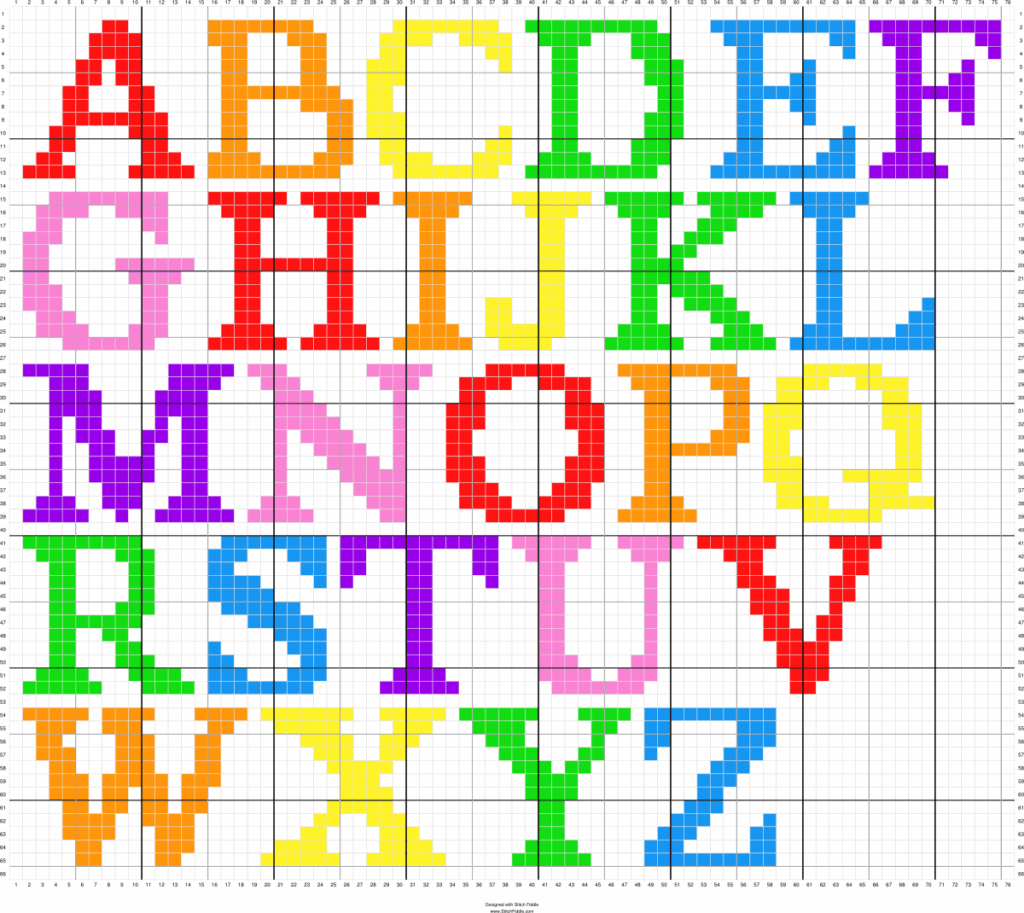 Large Numbered Cross Stitch Alphabet Cross Stitch Alphabet Patterns 