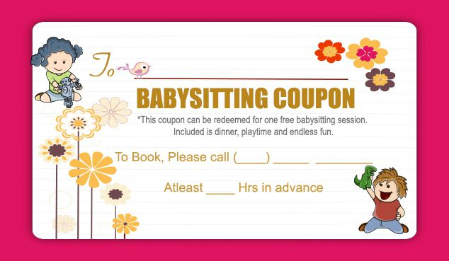 Laughing All The Way Printable Funny Babysitting Coupons