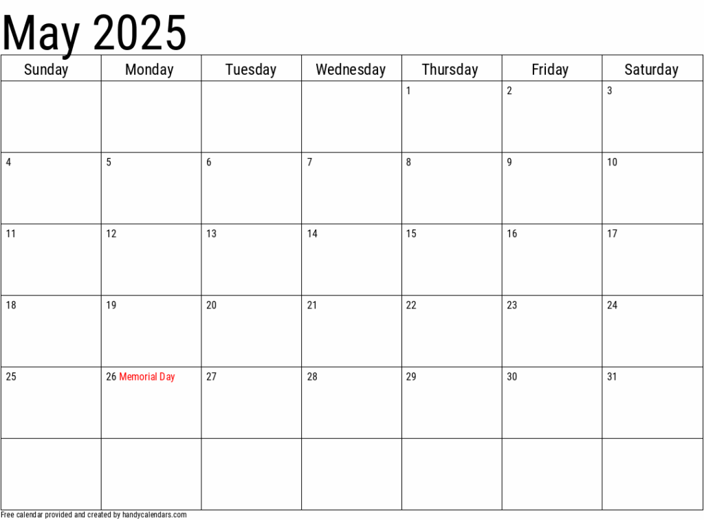 May 2025 Calendar With Holidays Printable Free Template Jasper Brook