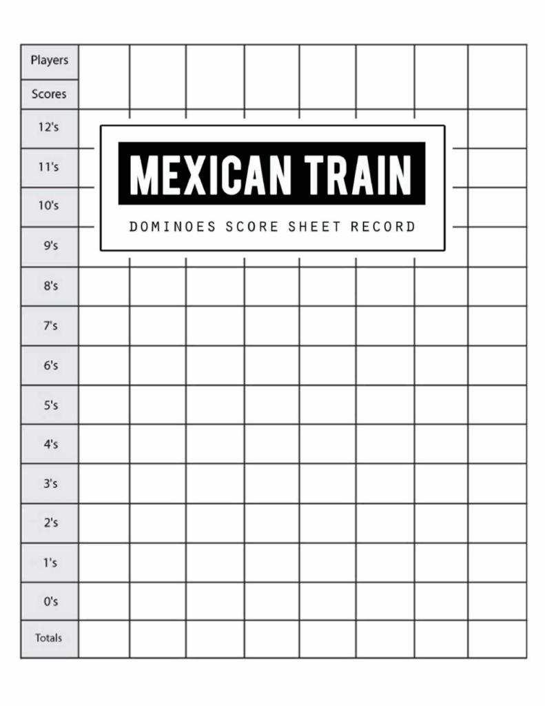 Mexican Train Score Sheet Printable Free