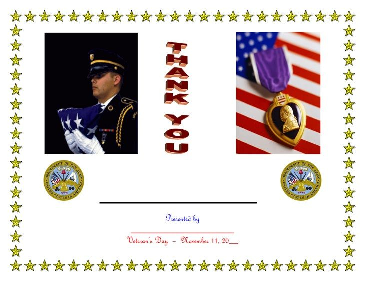 Military Veterans Free Printable Veterans Day Certificates Free 