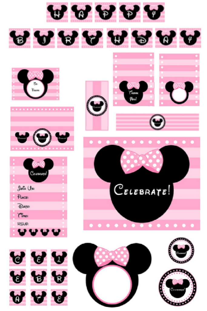Minnie Mouse Cupcake Toppers Template