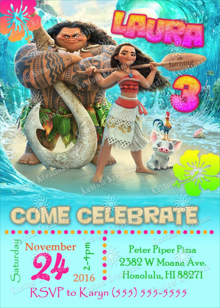 Moana Birthday Invitations Template Free Printable And Enjoyable Learning