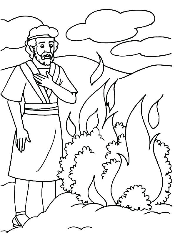 Moses And The Burning Bush Coloring Page At GetColorings Free 